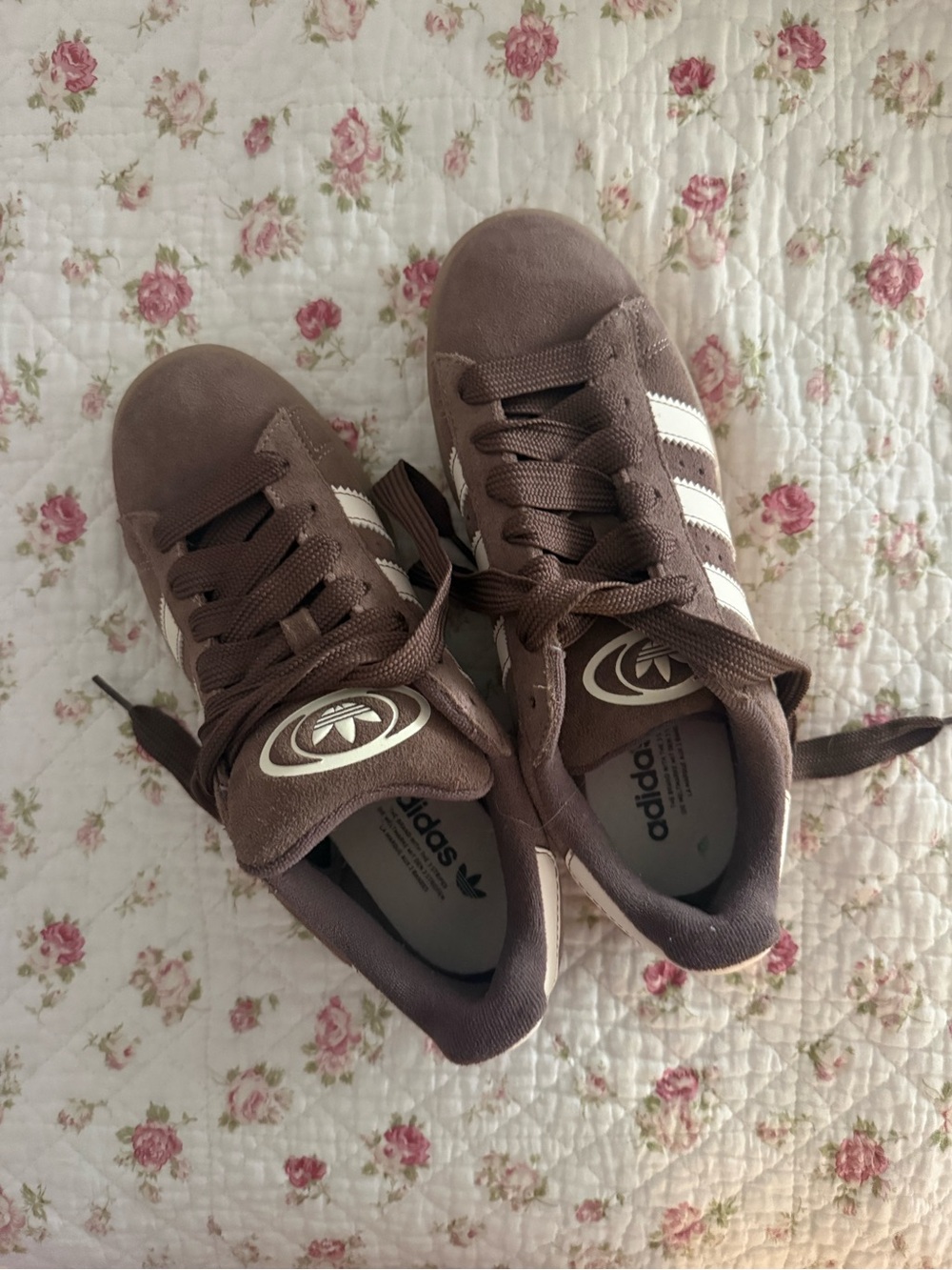 adidas Brown Suede Sneakers with White Stripes